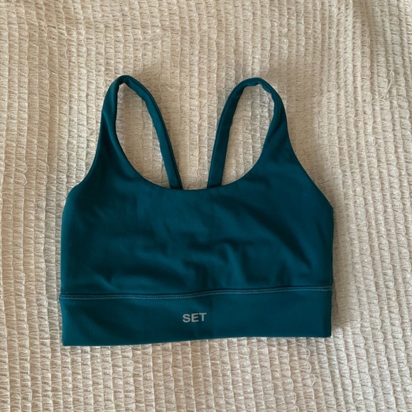 SET Active Tops - SET ACTIVE Luxform Blue Sports Bra Crop Tank Top Size Small Workout Yoga Shirt